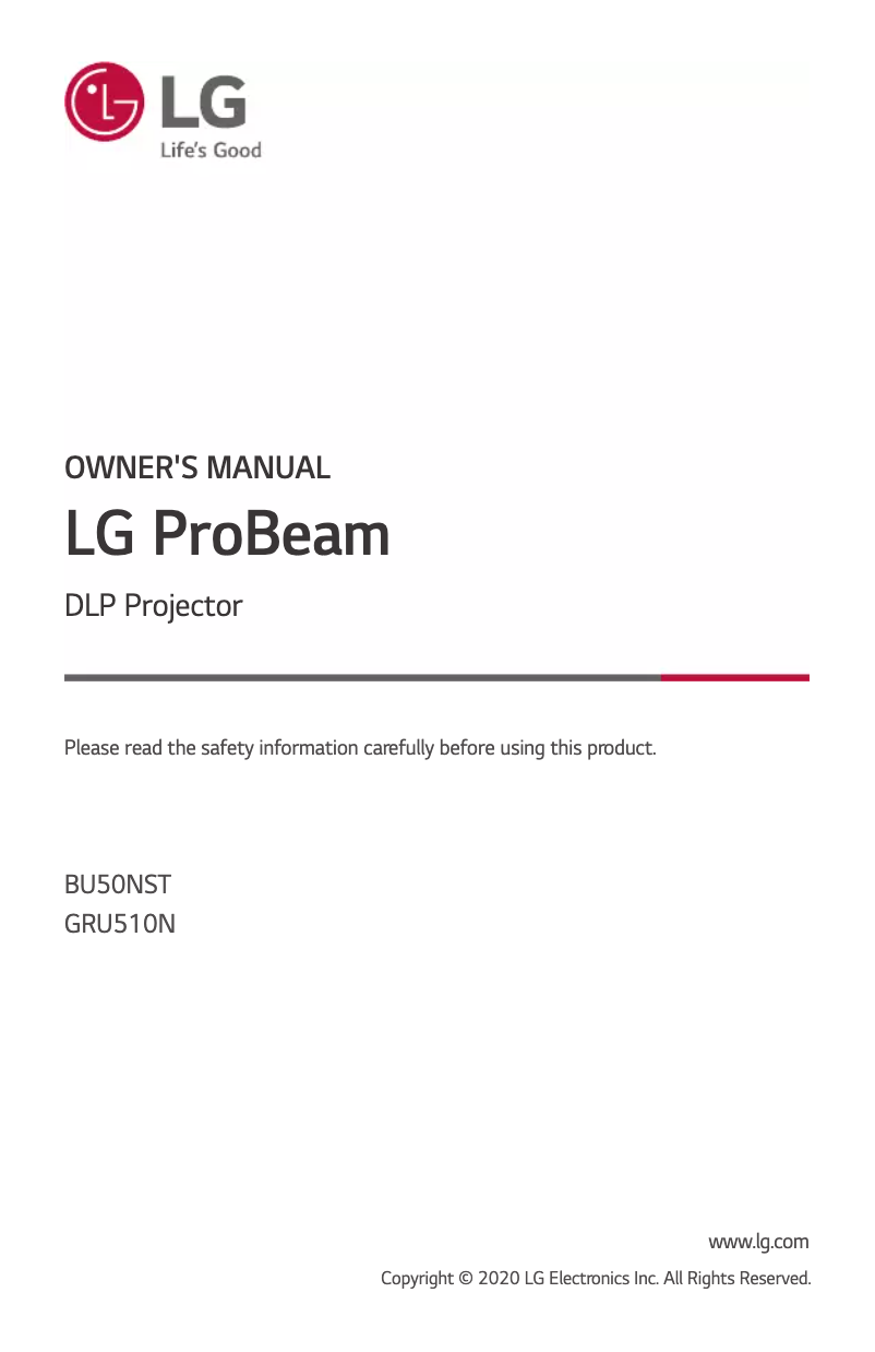 Imagen de la primera página del manual del dispositivo ProBeam GRU510N