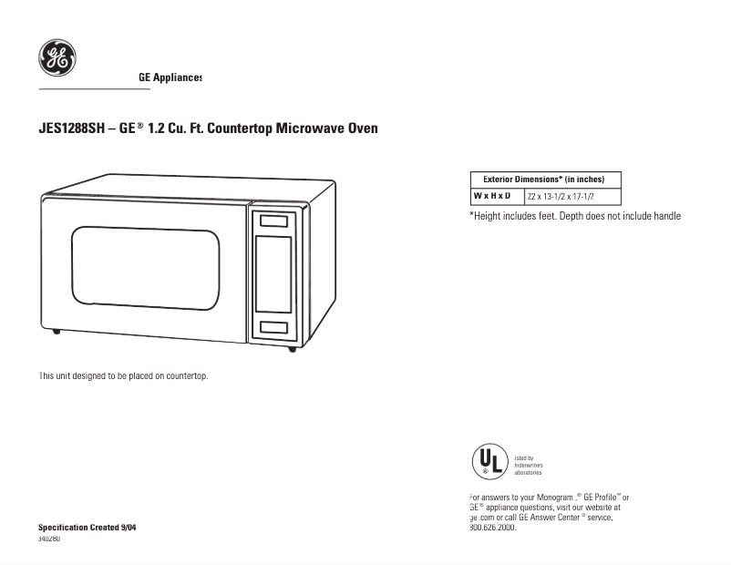 Imagen de la primera página del manual del dispositivo JES1288SH