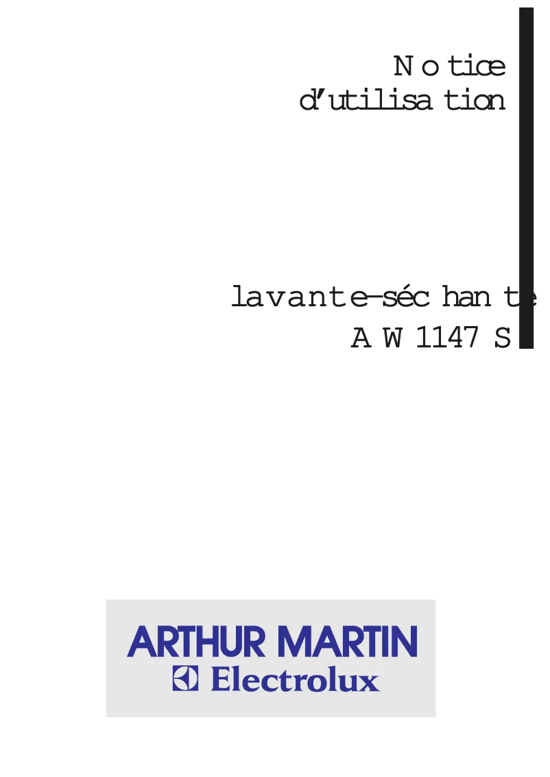 Página 1 del manual Manual de usuario Arthur Martin-Electrolux AW 1147 S