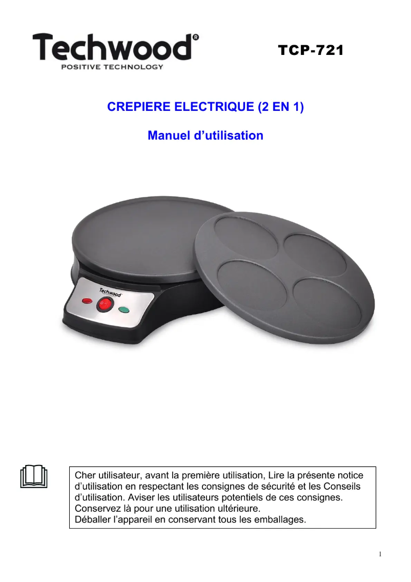Imagen de la primera página del manual del dispositivo TCP-721