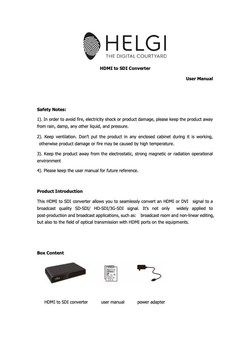 Página 1 del manual Manual de usuario HELGI HLG0389