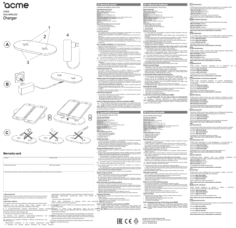 Página 1 del manual Manual de usuario Acme CH305