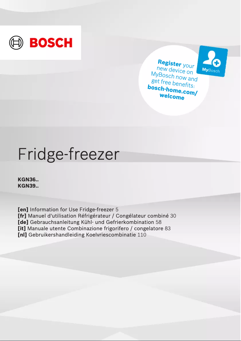 Imagen de la primera página del manual del dispositivo KGN39IZEA