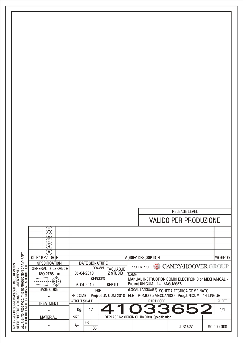 Imagen de la primera página del manual del dispositivo HSC 182 XE