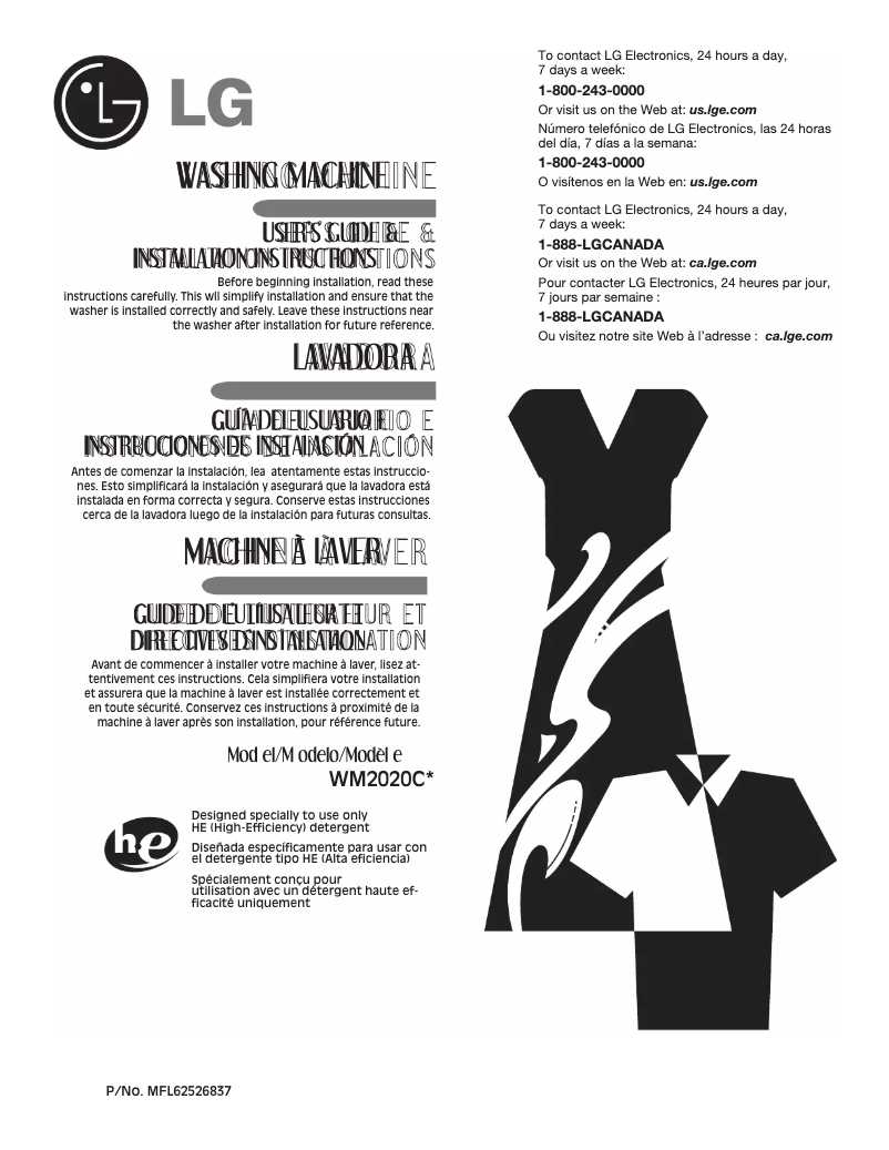 Página 1 del manual Manual de usuario LG WM2020CW