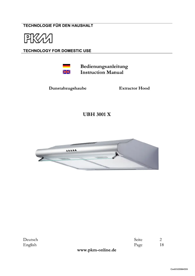 Página 1 del manual Manual de usuario PKM UBH3001X