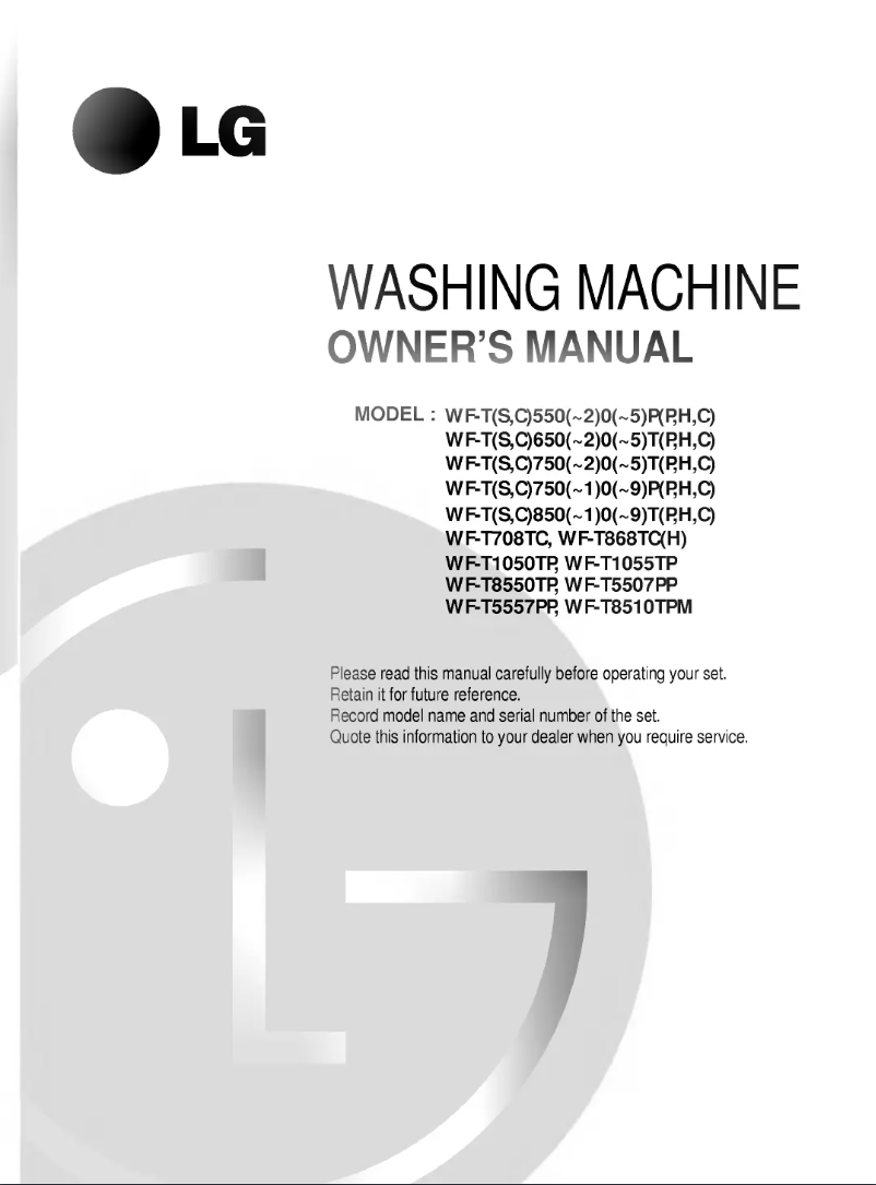 Página 1 del manual Manual de usuario LG WF-T1055TP