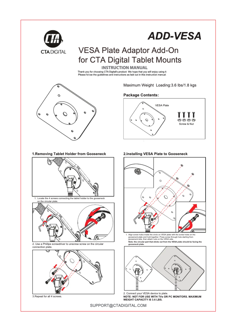 Imagen de la primera página del manual del dispositivo ADD-VESA
