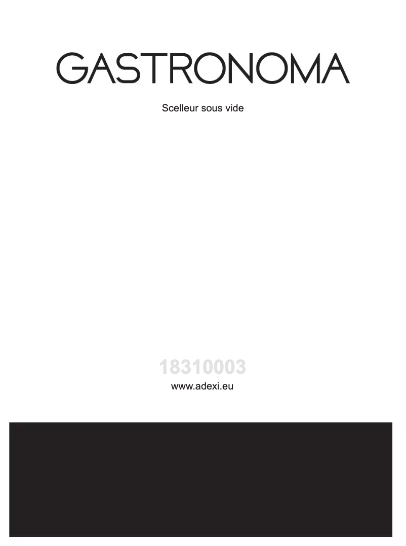 Página nº 1 - Manual de usuario Gastronoma 18310003