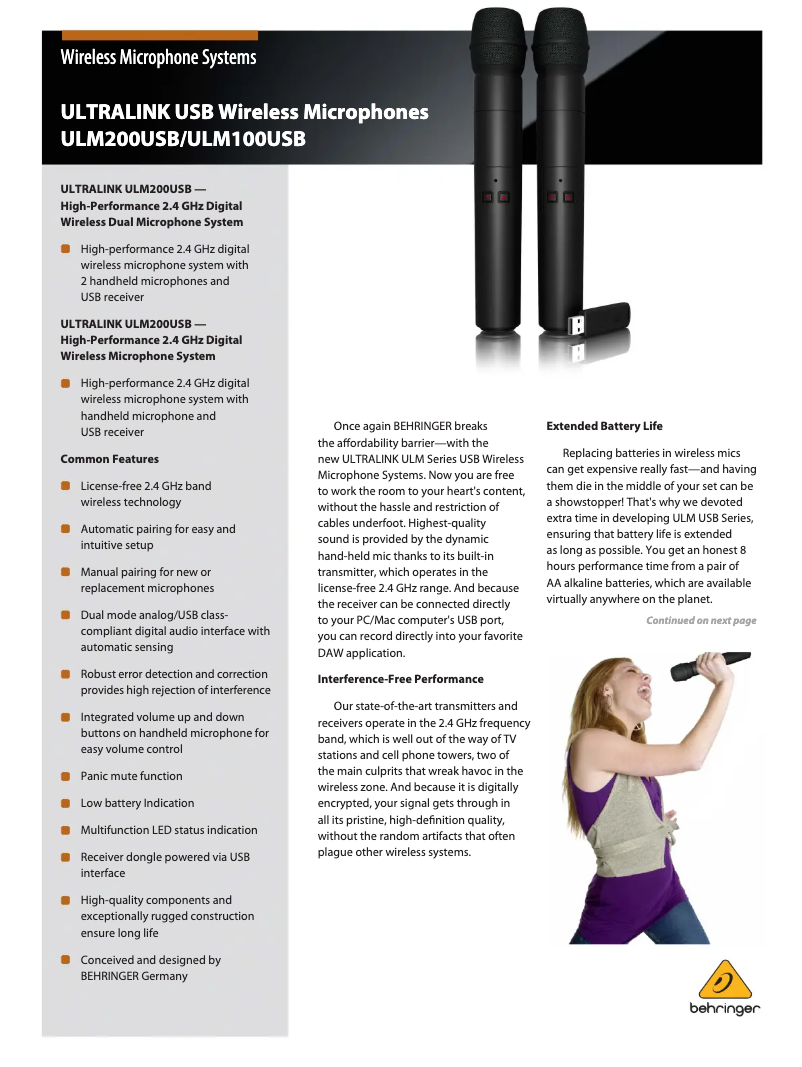 Imagen de la primera página del manual del dispositivo Ultralink ULM100USB