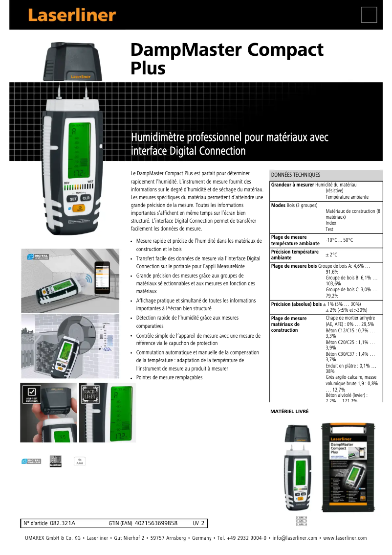 Imagen de la primera página del manual del dispositivo DampMaster Compact Plus