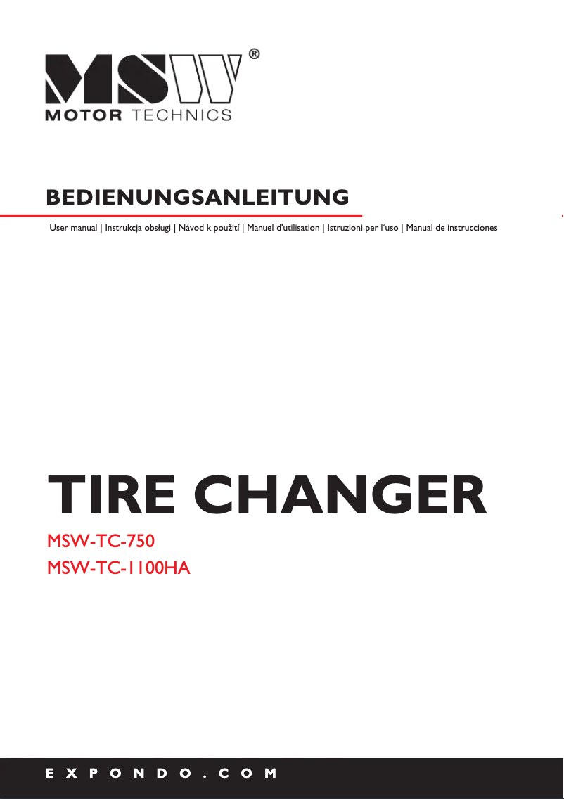 Imagen de la primera página del manual del dispositivo MSW-TC-750