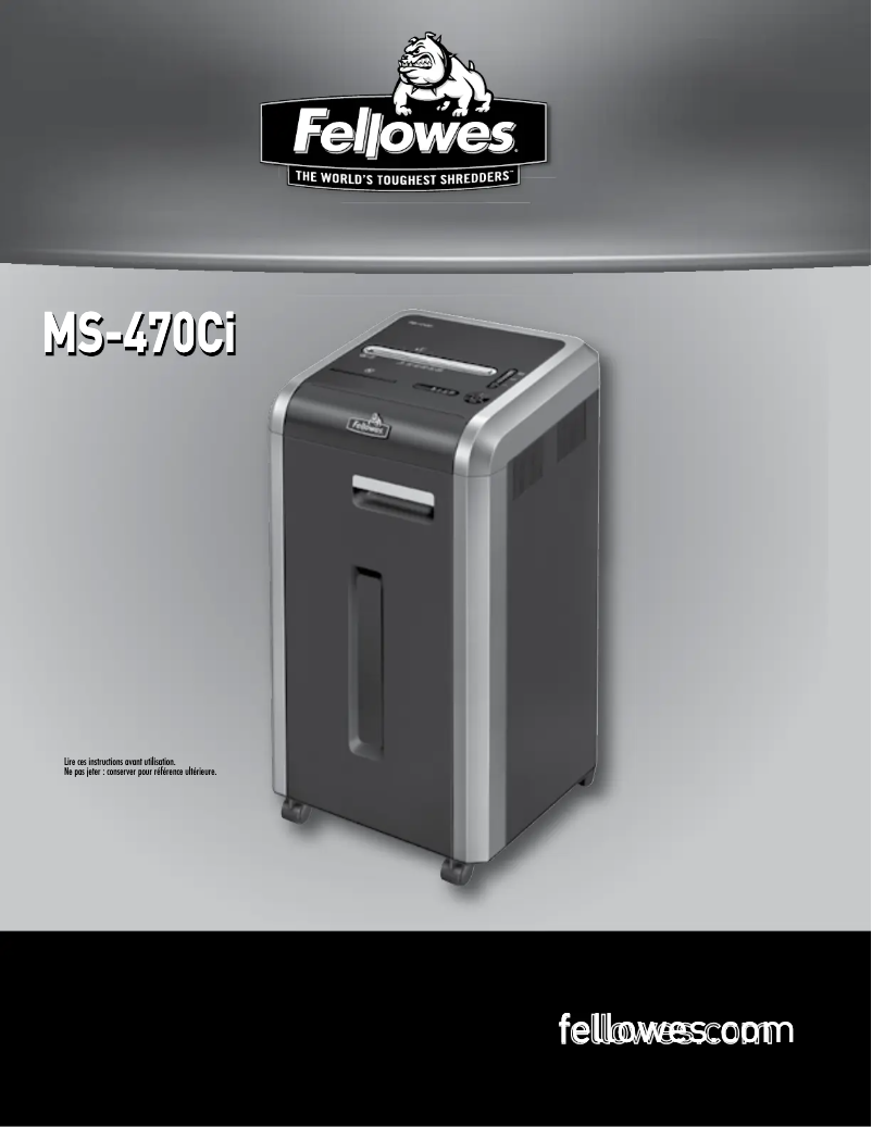 Página 1 del manual Manual de usuario Fellowes IntelliShred MS-470Ci