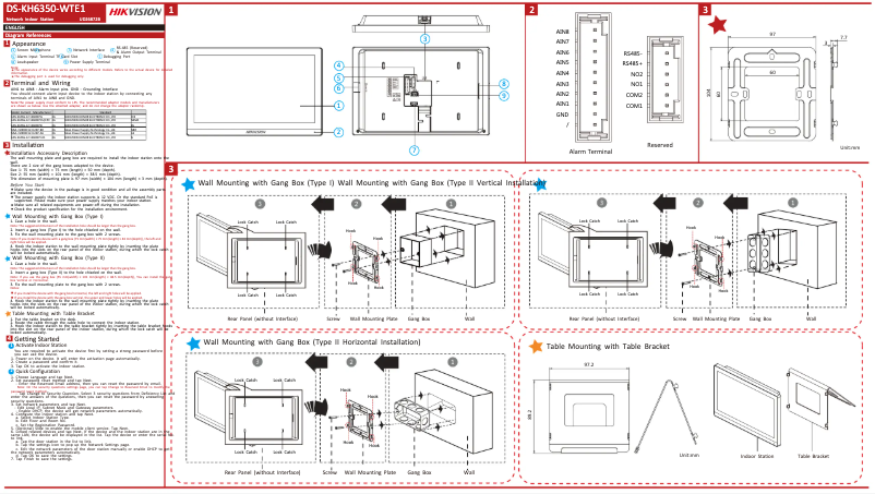 Página nº 1 - Guía de inicio rápido Hikvision DS-KH6350-WTE1