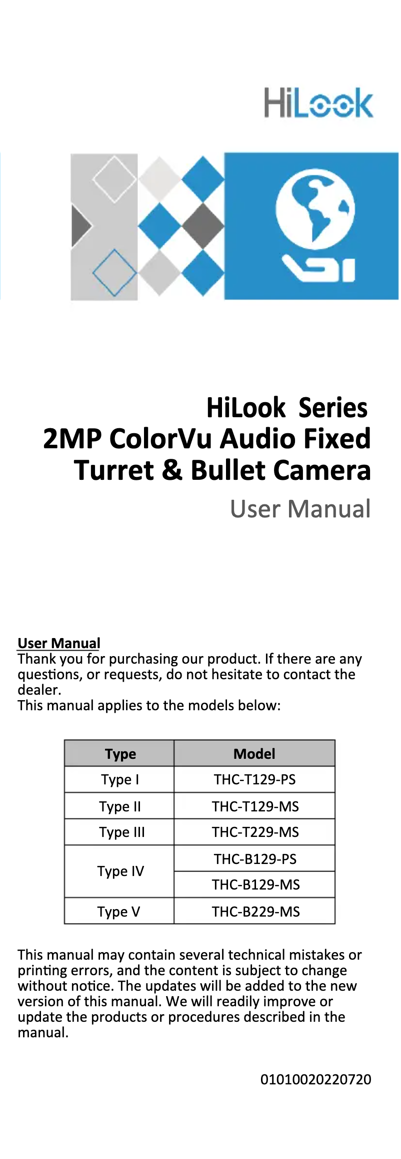 Página 1 del manual Manual de usuario Hikvision THC-T129-MS