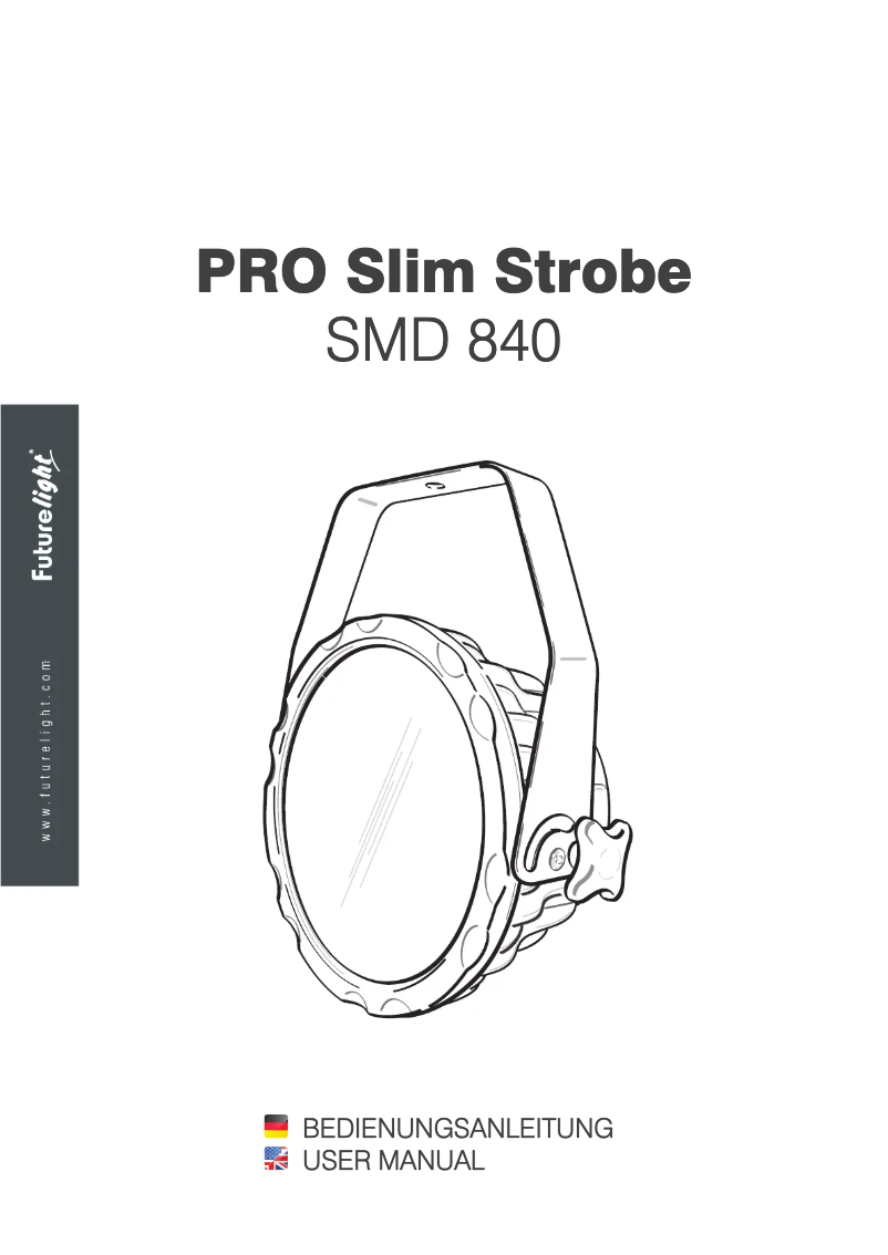 Imagen de la primera página del manual del dispositivo PRO Slim Strobe SMD 840
