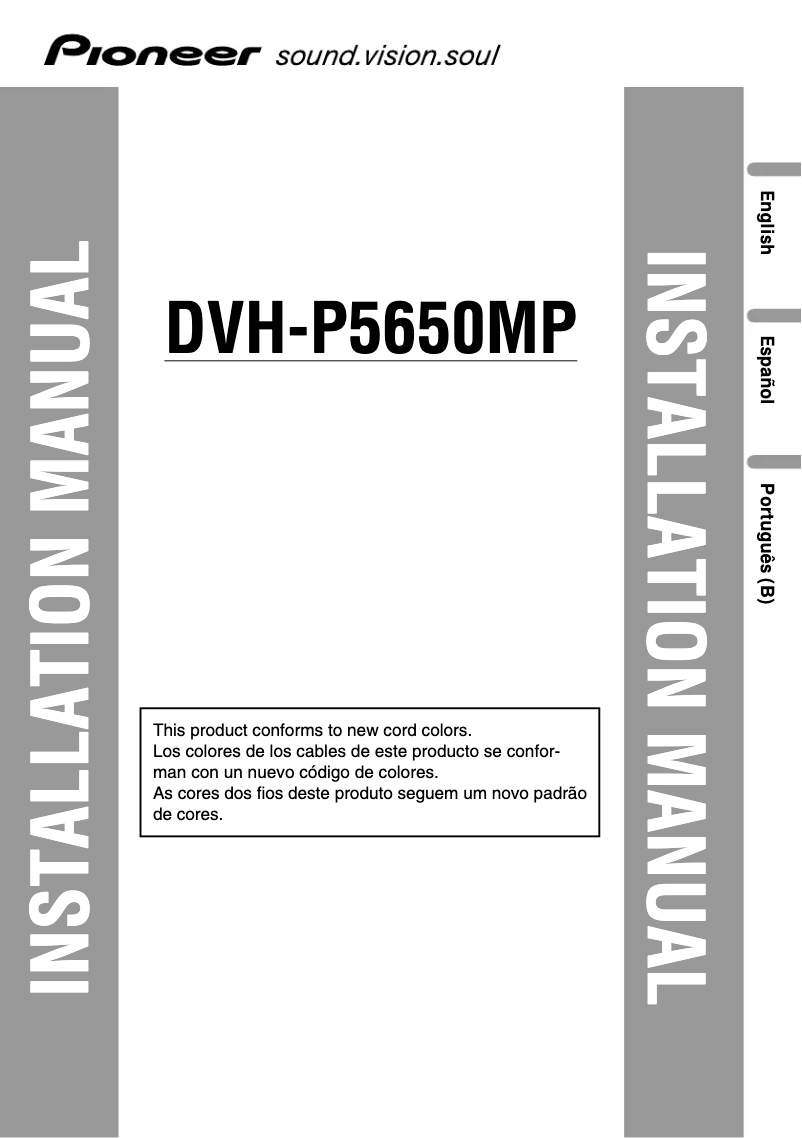 Página nº 1 - Manual de usuario Pioneer DVH-P5650MP