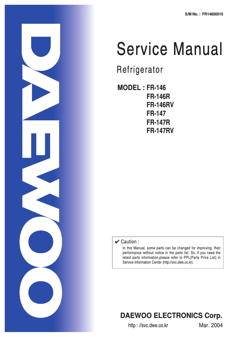 Página 1 del manual Manual de usuario Daewoo FR-146R