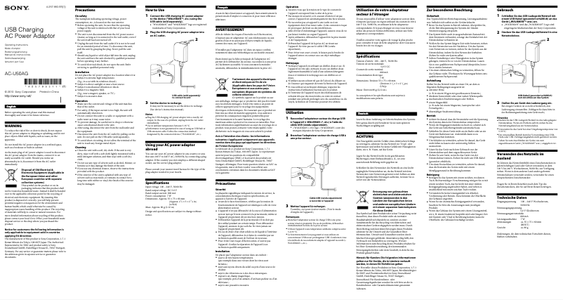Imagen de la primera página del manual del dispositivo AC-U50AG