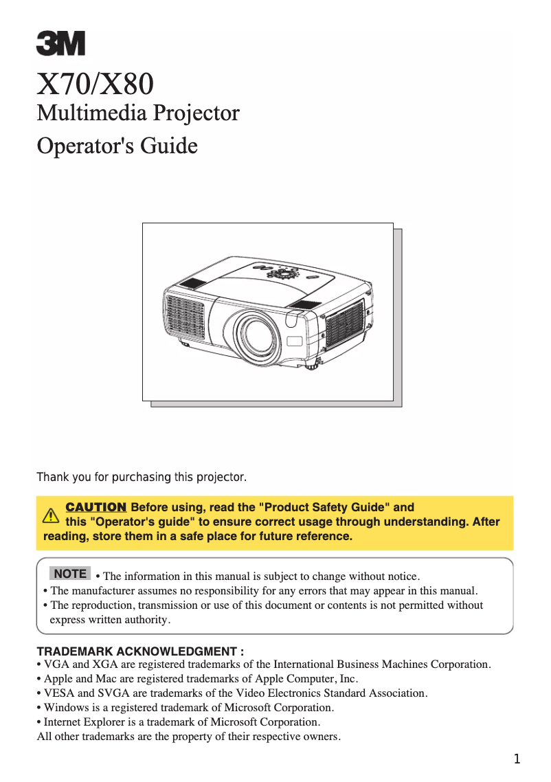 Imagen de la primera página del manual del dispositivo X80