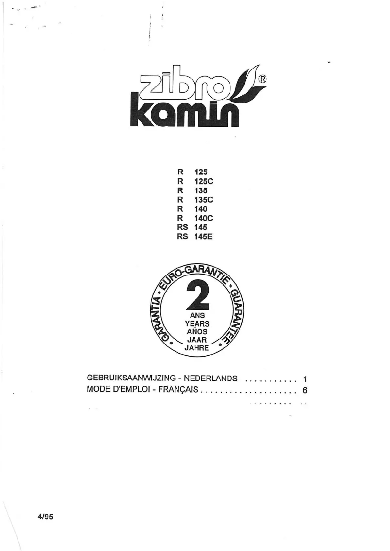 Página nº 1 - Manual de usuario Zibro Kamin R 125 C