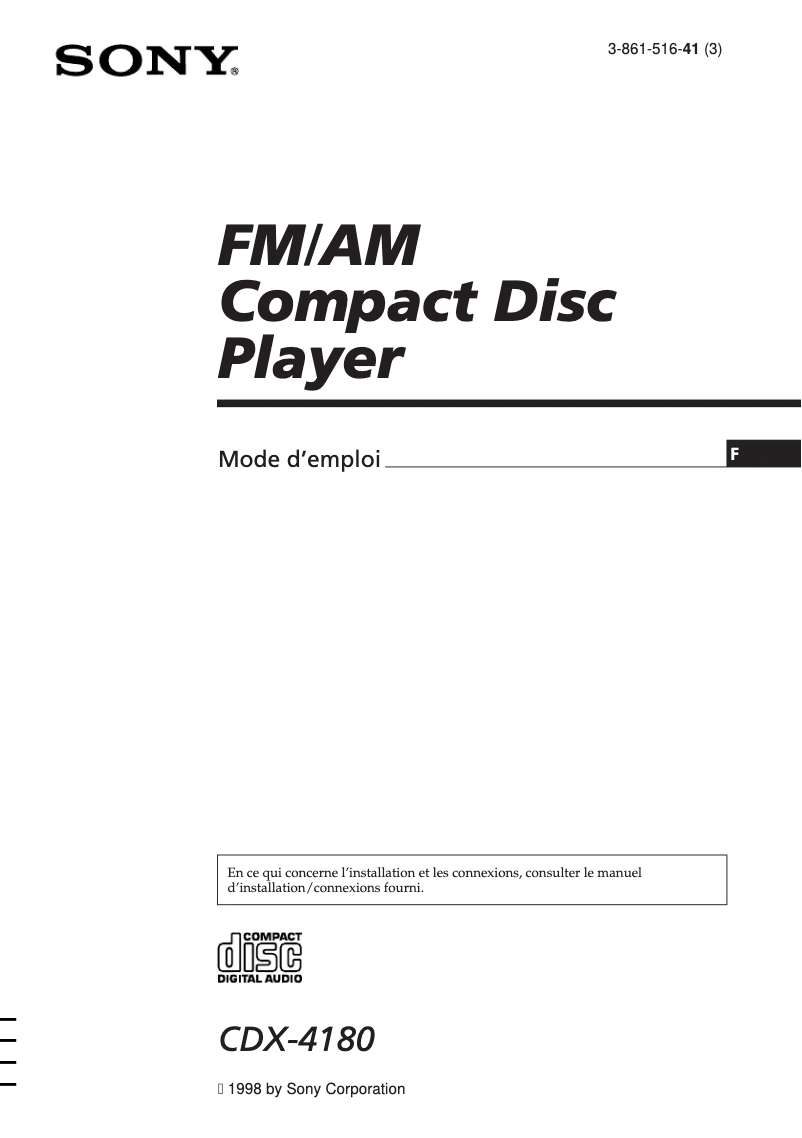 Imagen de la primera página del manual del dispositivo CDX-4180