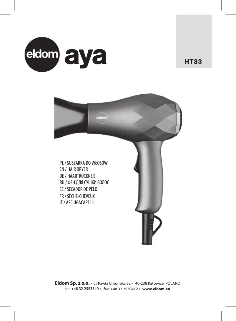 Página 1 del manual Manual de usuario Eldom Aya HT83