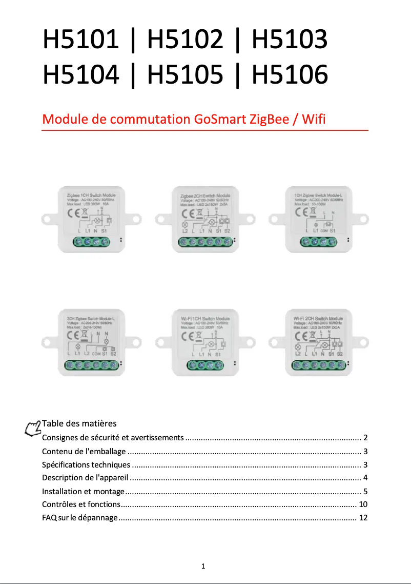 Imagen de la primera página del manual del dispositivo H5101