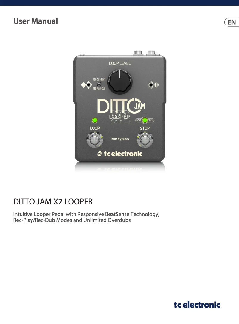 Imagen de la primera página del manual del dispositivo Ditto Jam X2 Looper