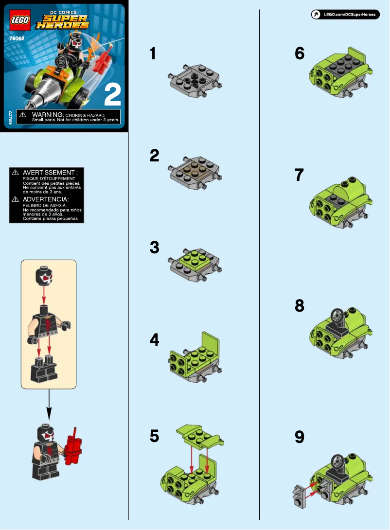 Página 1 del manual Manual de usuario Lego DC Comics Super Heroes 76062
