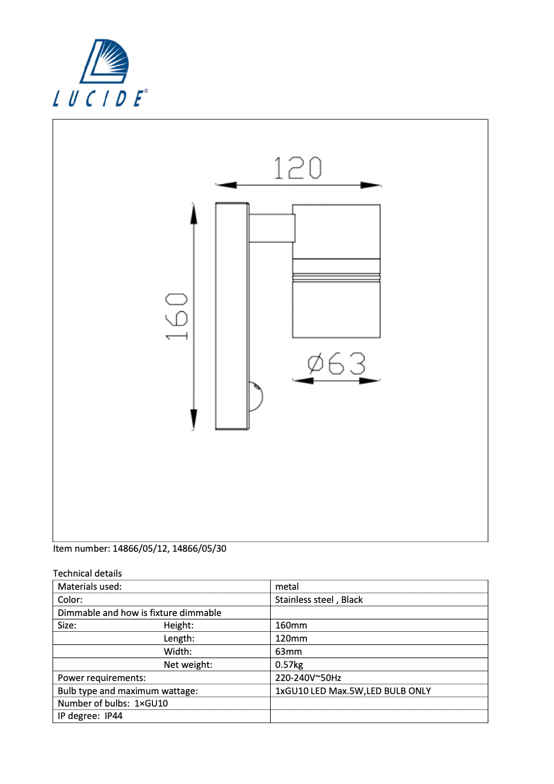Imagen de la primera página del manual del dispositivo Arne 14866/05/12