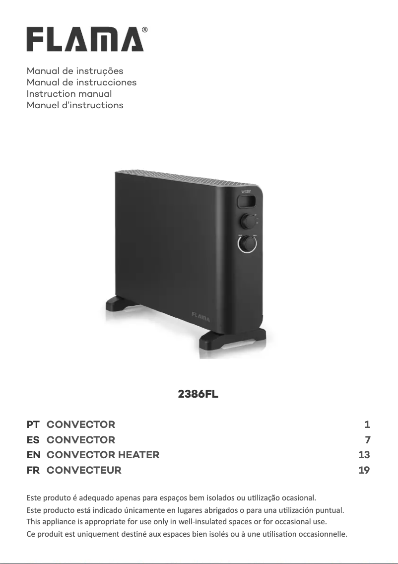Página 1 del manual Manual de usuario Flama 2386FL