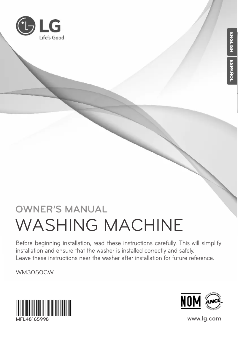 Imagen de la primera página del manual del dispositivo WM3050CW