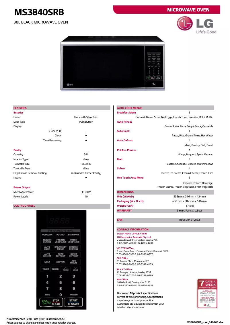 Imagen de la primera página del manual del dispositivo MS3840SRB