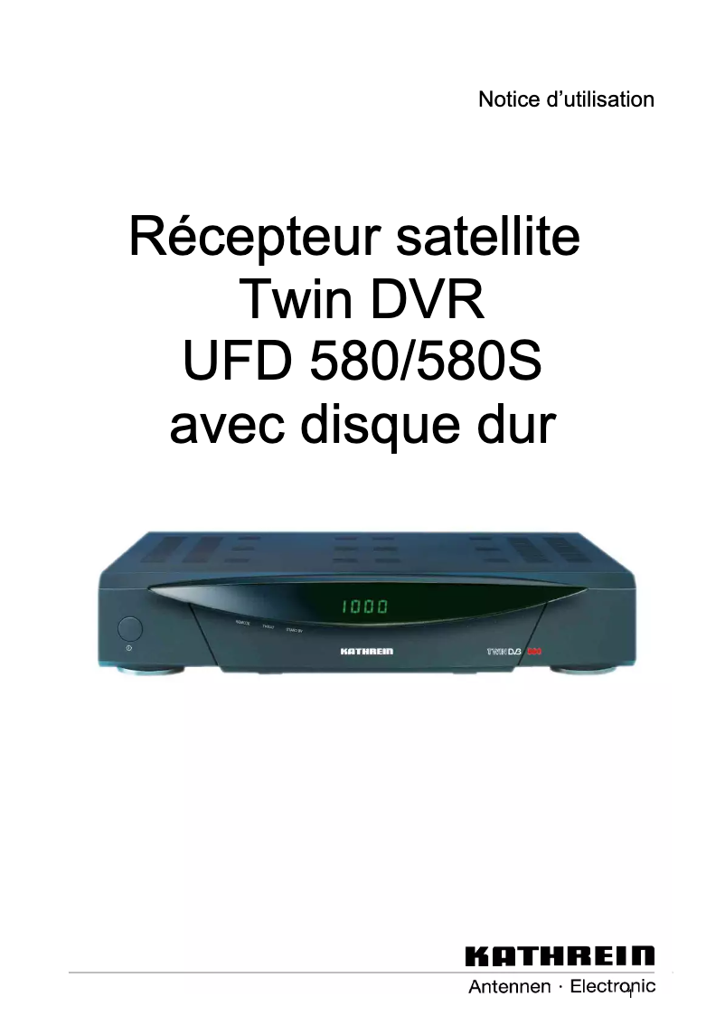 Imagen de la primera página del manual del dispositivo UFD 580