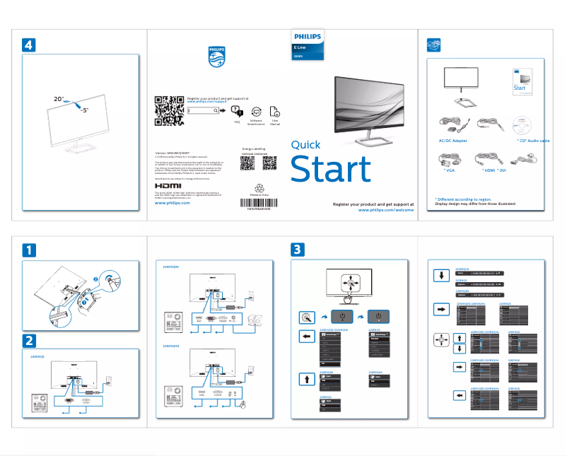Página 1 del manual Guía de inicio rápido Philips 226E9QDSB