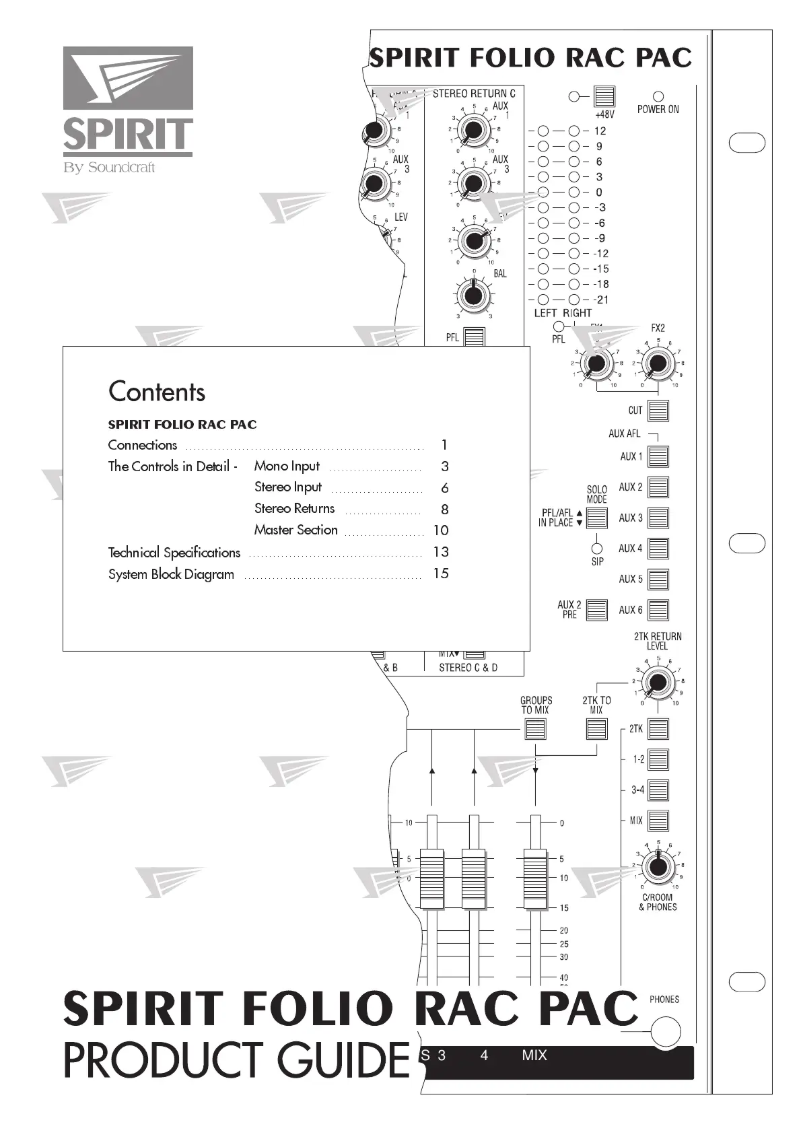Página nº 1 - Manual de usuario Soundcraft Spirit Racpac