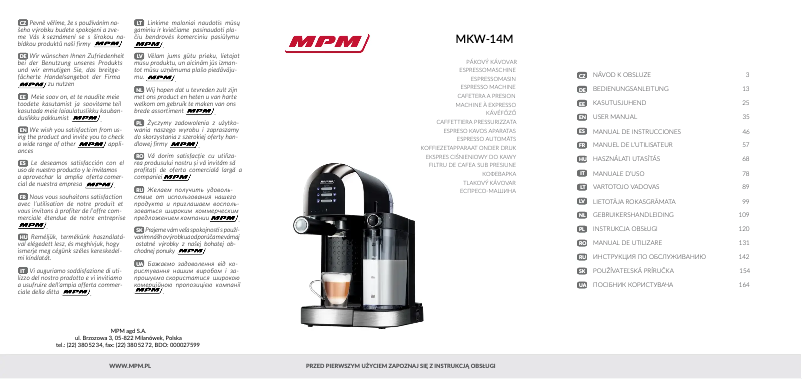 Página 1 del manual Manual de usuario MPM MKW-14M