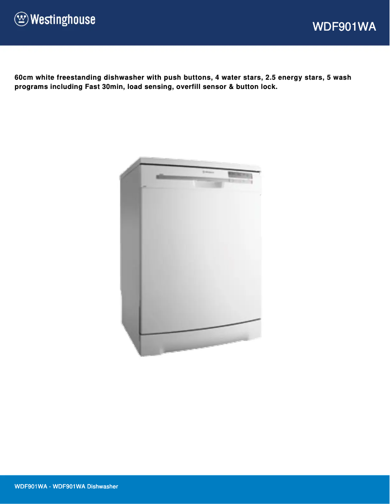 Imagen de la primera página del manual del dispositivo WDF901WA