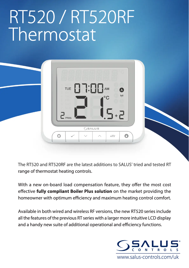 Página 1 del manual Ficha técnica Salus RT 520