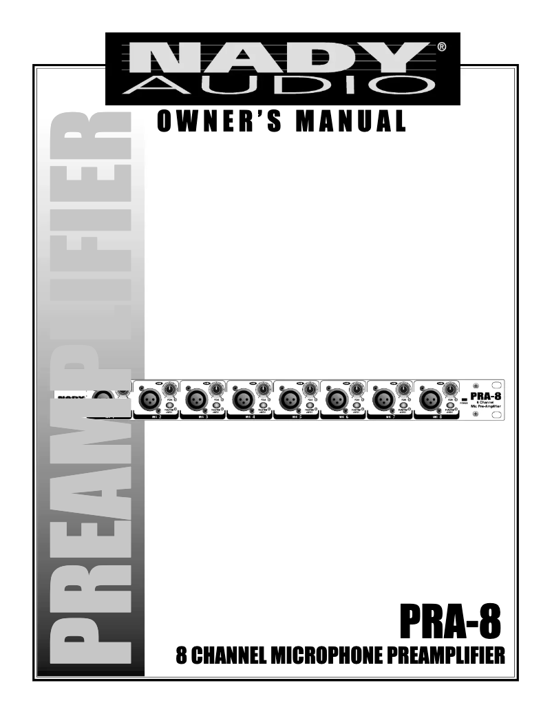 Imagen de la primera página del manual del dispositivo PRA-8