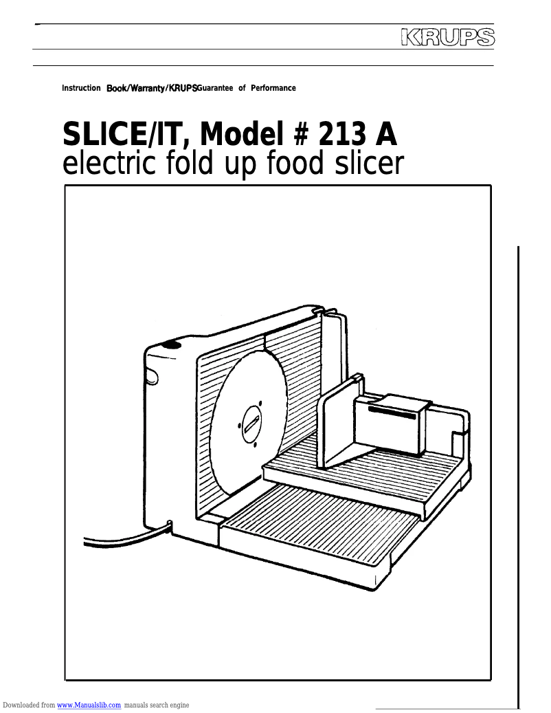 Imagen de la primera página del manual del dispositivo 213A