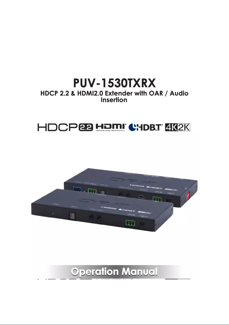 Imagen de la primera página del manual del dispositivo PUV-1530RX