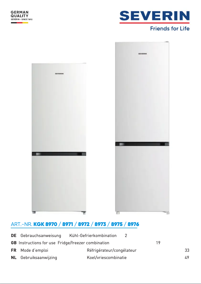 Página nº 1 - Manual de usuario Severin KGK 8976