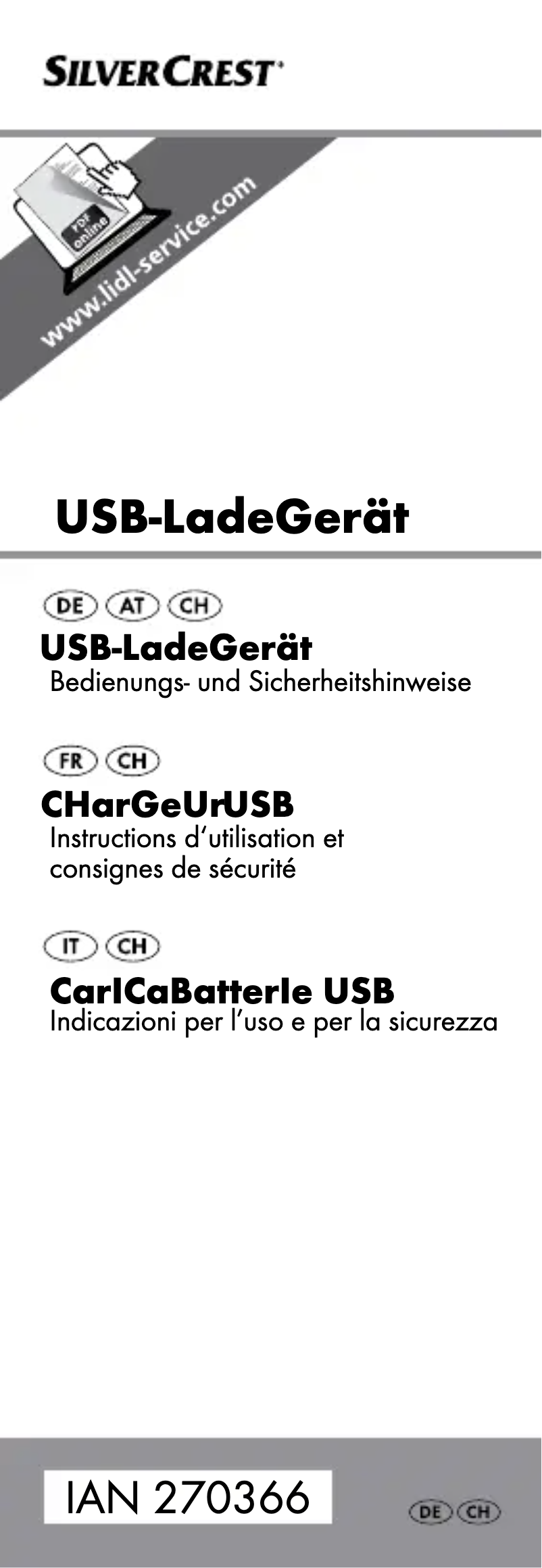 Imagen de la primera página del manual del dispositivo IAN 270366
