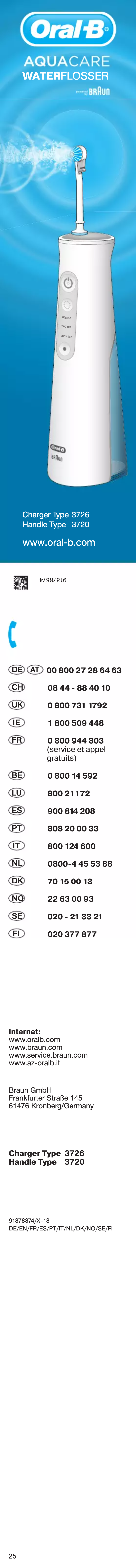 Página 1 del manual Manual de usuario Oral-B Aquacare Pro Expert