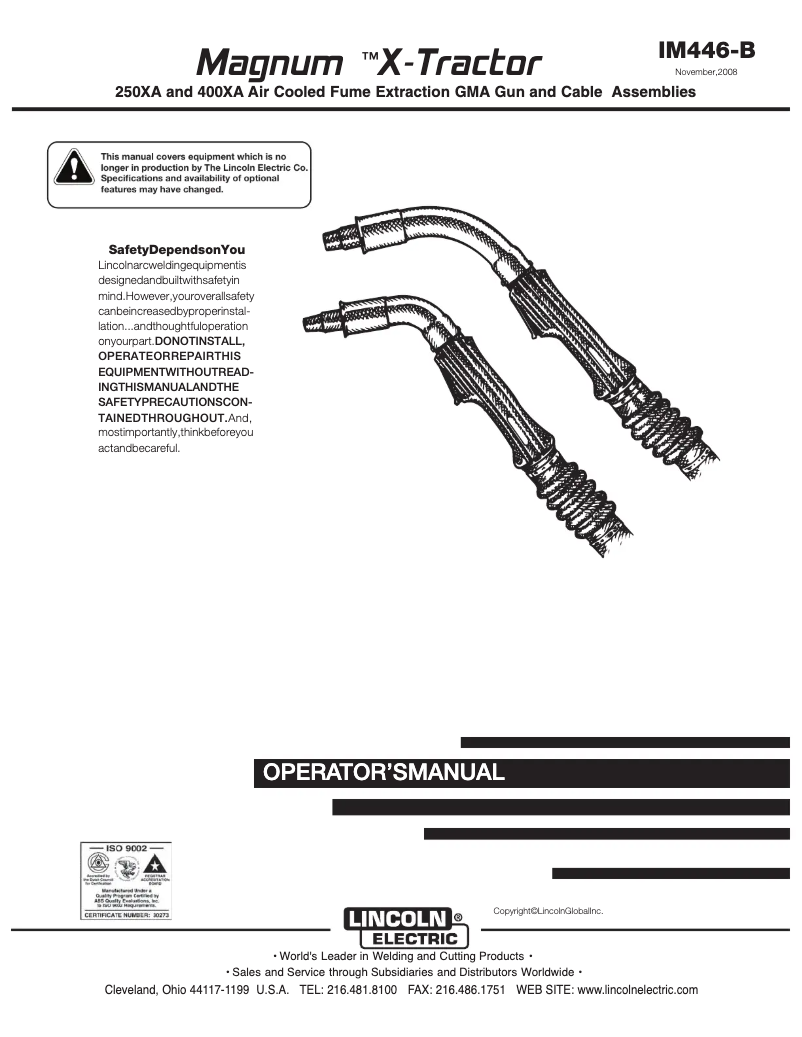 Imagen de la primera página del manual del dispositivo Magnum 400 XA