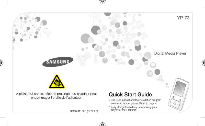 Página 1 del manual Manual de usuario Samsung YP-Z3CW