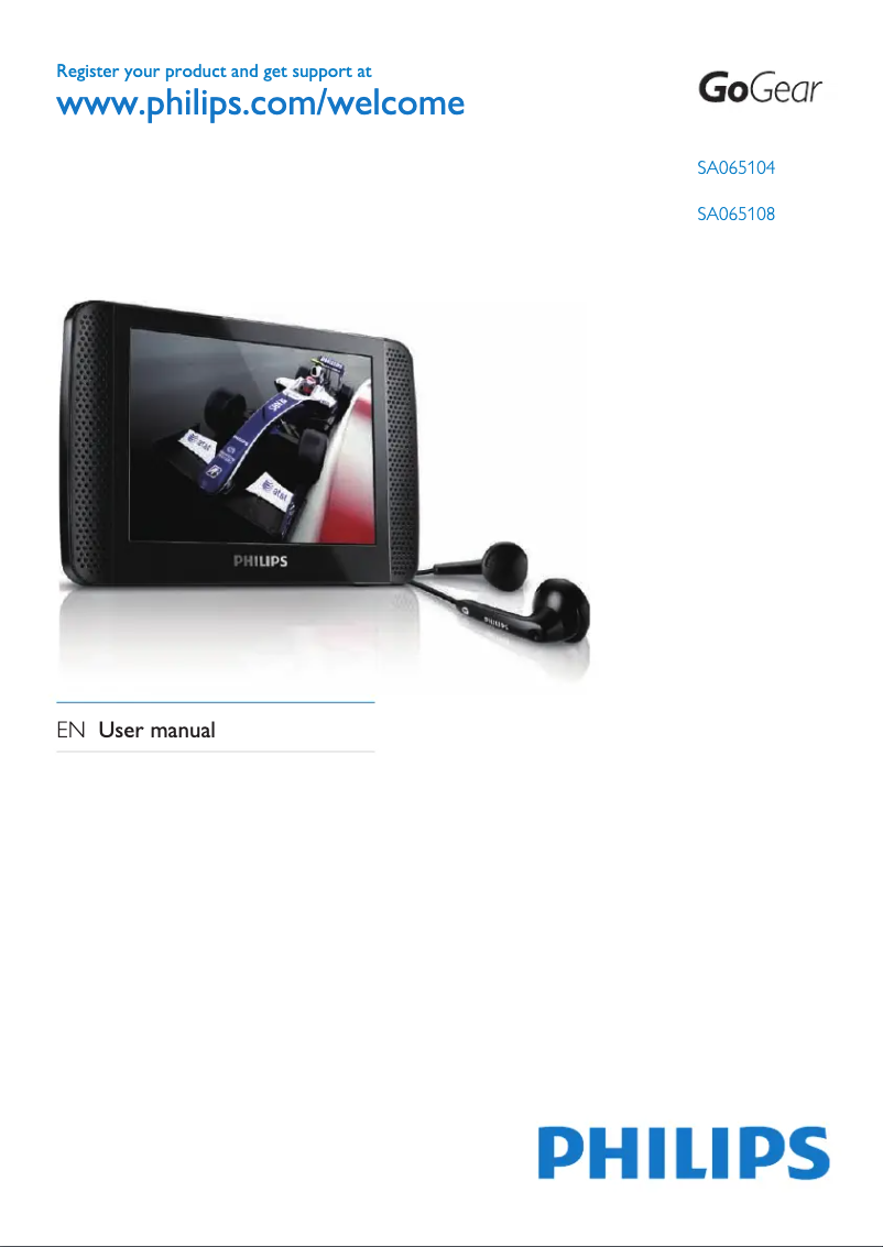 Imagen de la primera página del manual del dispositivo GoGear SA065104K