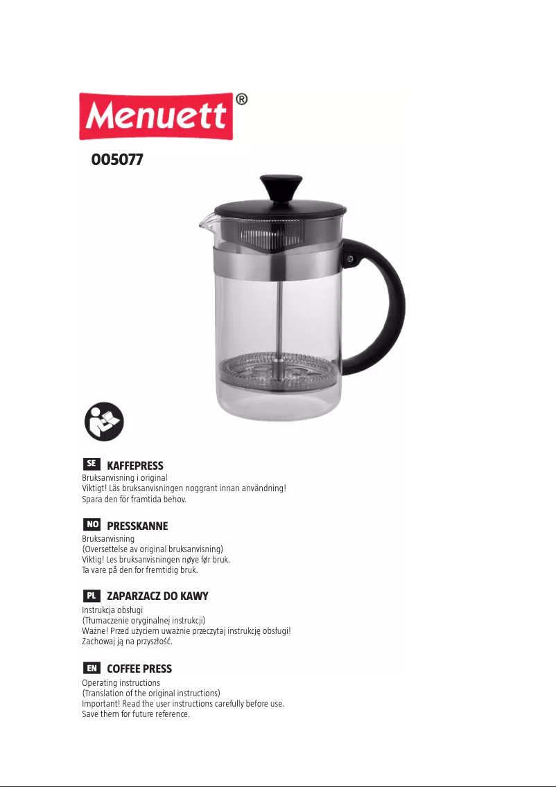 Imagen de la primera página del manual del dispositivo 005077